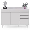 Ver mais imagens de Balcão Gabinete para pia com Tampo 120cm Michigan Branco - Lumil Lumil Móveis