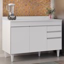 Ver imagem 3 de Balcão Gabinete para pia com Tampo 120cm Michigan Branco - Lumil Lumil Móveis