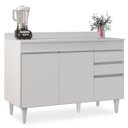 Ver imagem 1 de Balcão Gabinete para pia com Tampo 120cm Michigan Branco - Lumil Lumil Móveis
