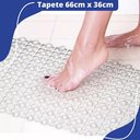 Ver imagem 3 de Kit com 02 Tapetes de Plástico para Banheiro Chuveiro Banho Box Antiderrapante com Ventosas