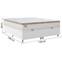 Ver imagem 4 de Cama Box Baú Colchão Casal Queen Molas Ensacadas Real 158x198x68cm Linho Branco / Bege Inducol