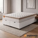 Ver imagem 2 de Cama Box Baú Colchão Casal Queen Molas Ensacadas Real 158x198x68cm Branco / Bege Inducol