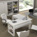 Ver imagem 2 de Conjunto Mesa para Computador com 3 Armários para Escritório Branco - Fdecor