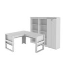Ver imagem 1 de Conjunto Mesa para Computador com 3 Armários para Escritório Branco - Fdecor