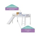 Ver imagem 3 de Cama Infantil Prime com Escorregador, Tenda e Telhado II - Casatema
