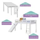 Ver imagem 5 de Cama Infantil Prime com Escorregador, Tenda e Telhado II - Casatema
