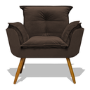 Ver imagem 4 de Poltrona Cadeira Decorativa Opala - Suede Marrom