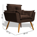 Ver imagem 2 de Poltrona Cadeira Decorativa Opala - Suede Marrom