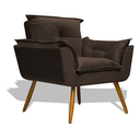 Ver imagem 1 de Poltrona Cadeira Decorativa Opala - Suede Marrom