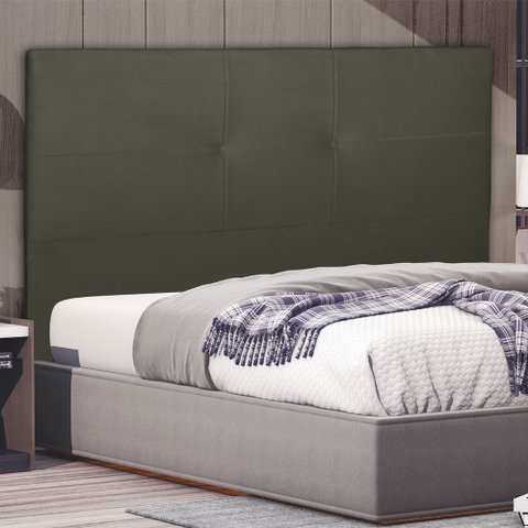 Cabeceira Cama Box King Poliana 195 Cm Suede Cinza - MV Estofados Shop