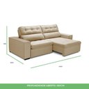 Ver imagem 6 de Sofa Retratil Reclinavel 2 Lugares 2,40 Vitória Veludo Bege Lansofbr