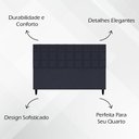Ver imagem 4 de Cabeceira Decorativa Florem para Cama de King 195 Cm Preto, Suede