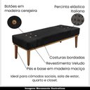 Ver imagem 3 de Recamier Decorativo 140cm Kors Veludo Pés de Madeira Preto - Gran Belo