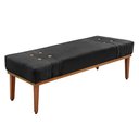 Ver imagem 1 de Recamier Decorativo 140cm Kors Veludo Pés de Madeira Preto - Gran Belo