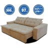Sofá Amazonas 3 metros Retrátil com Molas Suede Veludo Light Castor - Sofá na Web - 7