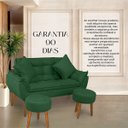 Ver imagem 1 de Namoradeira+ 2 Puff Redondo+ 2 Almofadas Suede Verde- Rv Decora