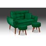 Namoradeira+ 2 Puff Redondo+ 2 Almofadas Suede Verde- Rv Decora - 1