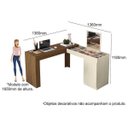 Ver imagem 3 de Escrivaninha Penteadeira Camarim de Canto Star Freijó/off White - Mobler