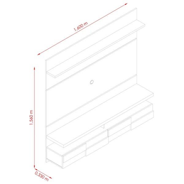 Painel Bancada Para Tv Até 60'' 2 Portas Suspensa Lana 1.6 Off White ...