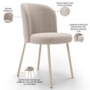 Ver imagem 4 de Kit 6 Cadeiras Sala de Jantar Estofada Gavi Arena L02 Bouclê Creme Lyam Decor