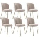 Ver imagem 1 de Kit 6 Cadeiras Sala de Jantar Estofada Gavi Arena L02 Bouclê Creme Lyam Decor