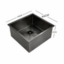 Ver mais imagens de Cuba de Cozinha Pia Quadrada Gourmet 44x44 Embutir ou Sobrepor Inox 304 Escovada Preta Brinovar