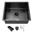 Ver imagem 1 de Cuba de Cozinha Pia Quadrada Gourmet 44x44 Embutir ou Sobrepor Inox 304 Escovada Preta Brinovar