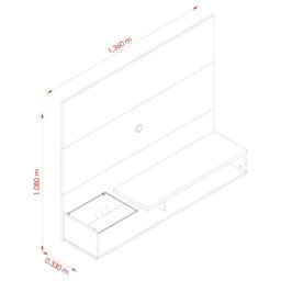 Home Painel Bancada Suspensa Estela Prateleira de Vidro TV de até 55 Polegadas Rijo Fosco para Sala  - 3