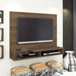 Home Painel Bancada Suspensa Estela Prateleira de Vidro TV de até 55 Polegadas Rijo Fosco para Sala  - 2