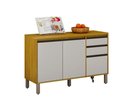 Ver imagem 1 de Balcão 3 Portas 2 Gavetas e Divisor de Talheres para Cozinha Eduarda Plus Cinamomo/Off White
