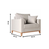 Kit 2 Poltronas Beny 80cm Base de Madeira Linho - 4
