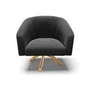 Ver imagem 3 de Kit 02 Poltronas Giratória Stella Suede Base Madeira MA30 - D’Rossi - Preto