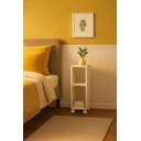 Ver imagem 3 de Mesa de Cabeceira Branco Mesinha de Apoio com Rodas 60x20x20