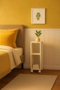 Ver imagem 3 de Mesa de Cabeceira Branco Mesinha de Apoio com Rodas 60x20x20