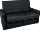 Ver imagem 2 de Poltrona Cama Zoe Confortável + Baú para Sala de Espera - Veludo:preto