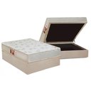 Ver imagem 1 de Cama Box Baú Casal: Colchão Espuma D33 Castor Sleep Max Relax + Base Crc Suede Clean(138x188)