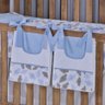 Porta Fralda Organizador Quarto de Bebê Menino Menina 2 Peças com Laço:nuvem Azul Bebê - 1