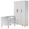 Berço Americano e Guarda Roupa Infantil Ludmila Branco Bétula - Carolina - 1