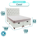 Ver imagem 3 de Cama Box Bau + Colchão Casal D23 D23 Inducol + Cabeceira Estofada