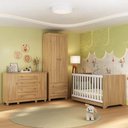 Ver imagem 2 de Quarto de Bebê Completo Berço Americano 3 em 1 Colchão Allegra Multimóveis Mp4610 Madeirado