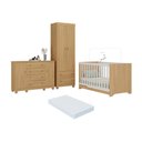 Ver imagem 1 de Quarto de Bebê Completo Berço Americano 3 em 1 Colchão Allegra Multimóveis Mp4610 Madeirado