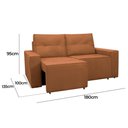 Ver imagem 4 de Sofá Retrátil Polo 1,80m Confortavel para Sala Suede Herrero Cor:cobre