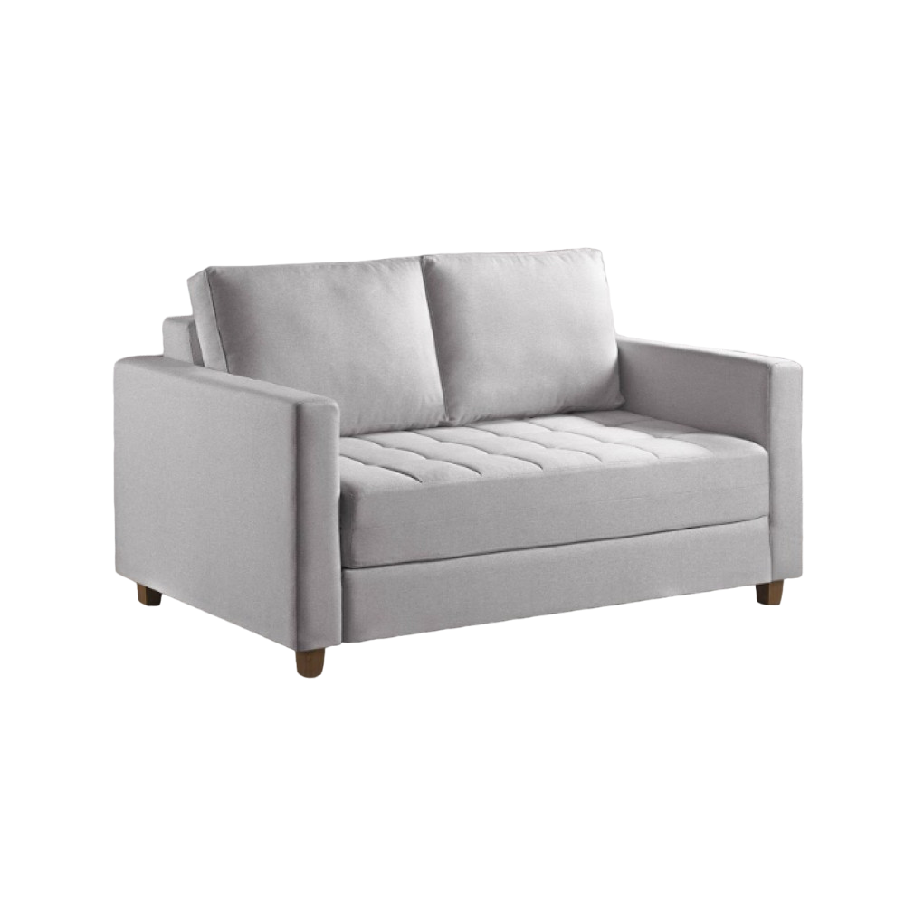 Sofa Cama Casal Marcelle 2 Lugares 150cm Linho Pe de Madeira