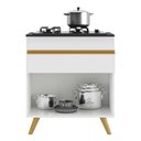Ver imagem 3 de Balcão Cozinha para Cooktop 70cm 1 Porta 1 Gaveta Veneza Gw Multimóveis Branco