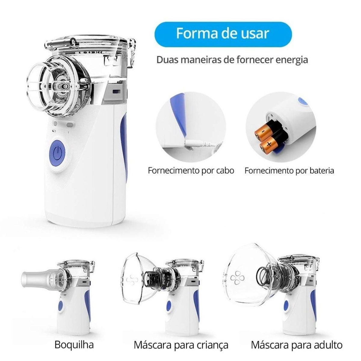 Aparelho Inalador Nebulizador Portátil Ultrassônico Bivolt - 2