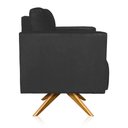Ver imagem 5 de Poltrona Sala Decorativa Kit 2 Livia Giratória Madeira Suede Grafite M11 - D’Rossi
