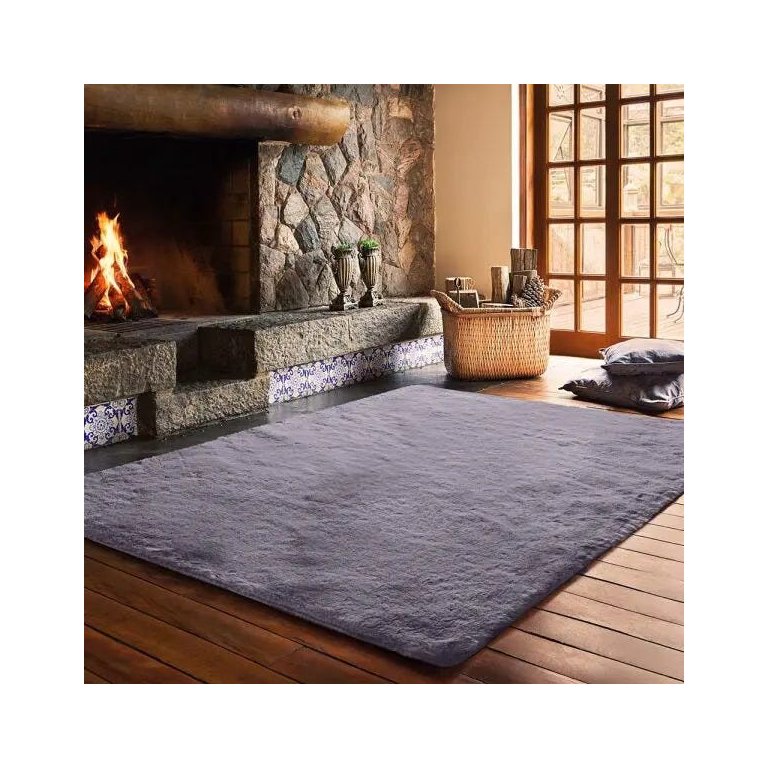 Tapete para Sala Felpudo Melody Cinza 1,40x2,00m Jolitex