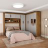 Guarda Roupa Casal Modulado 5 Portas Hercules 4 Portas e 4 Gavetas com Espelho Cinamomo/off White - 1