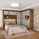 Ver imagem 1 de Guarda Roupa Casal Modulado 5 Portas Hercules 4 Portas e 4 Gavetas com Espelho Cinamomo/off White