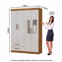 Ver imagem 4 de Guarda Roupa Casal Modulado 5 Portas Hercules 4 Portas e 4 Gavetas com Espelho Cinamomo/off White